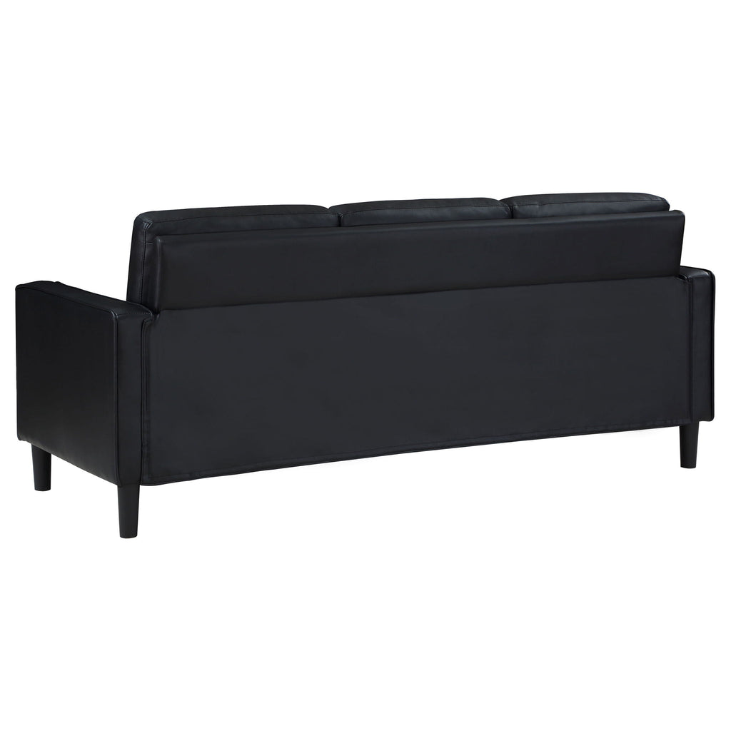 Ruth 3-piece Upholstered Track Arm Sofa Set Black by Unique Piece Furniture