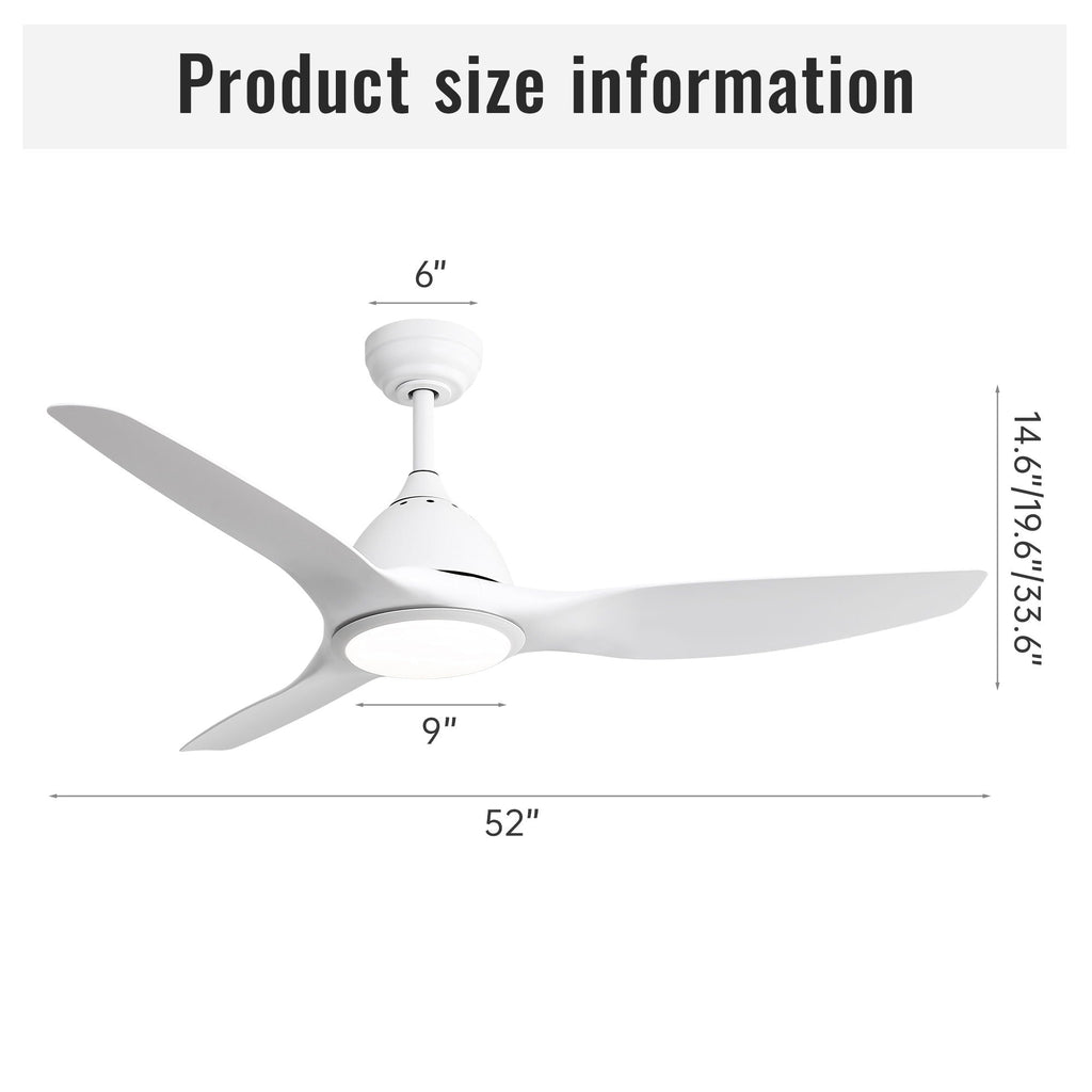 Bredoom Ceiling Fan With Remote Control And LED Light, Blades, Reversible DC Motor For Indoor / Outdoor Use by Unique Piece Furniture