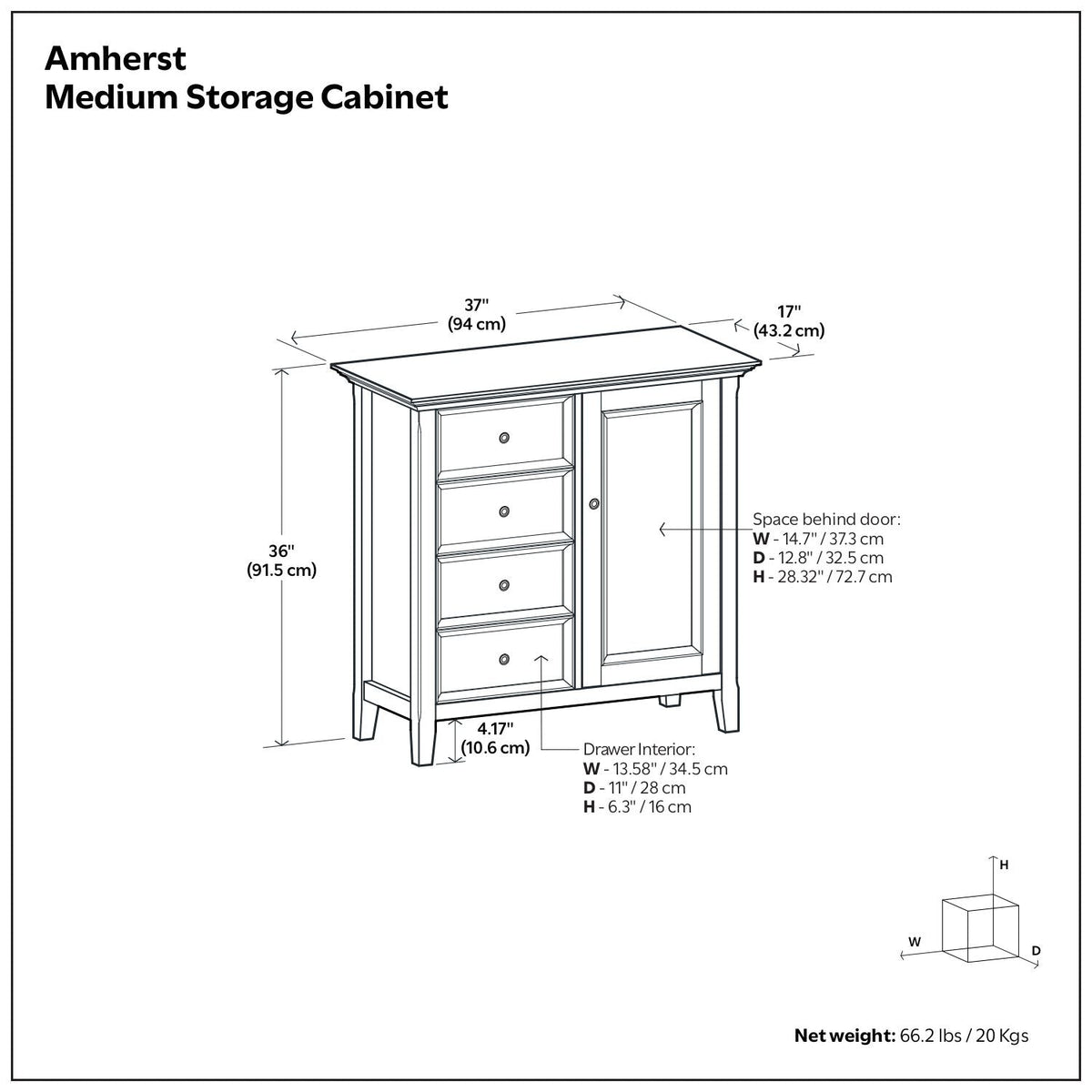 Amherst - Handcrafted Medium Storage Cabinet by Unique Piece Furniture