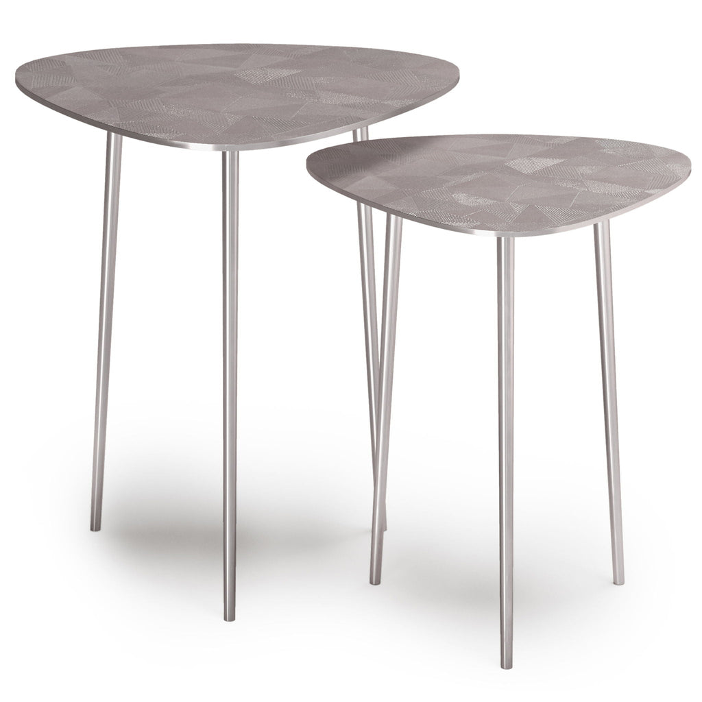 Shelton - 2 Piece Metal Nesting Table - Nickel by Unique Piece Furniture