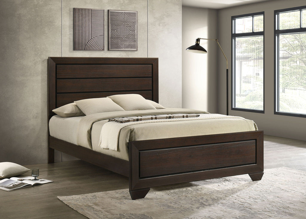 Kauffman Wood Queen Panel Bed Dark Cocoa by Unique Piece Furniture