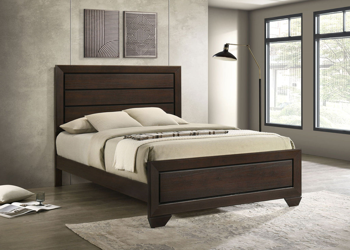 Kauffman Wood Queen Panel Bed Dark Cocoa by Unique Piece Furniture