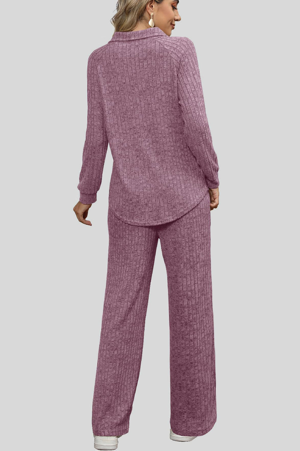 Ribbed Long Sleeve Top and Pocketed Pants Set by Wild and Free Boutique