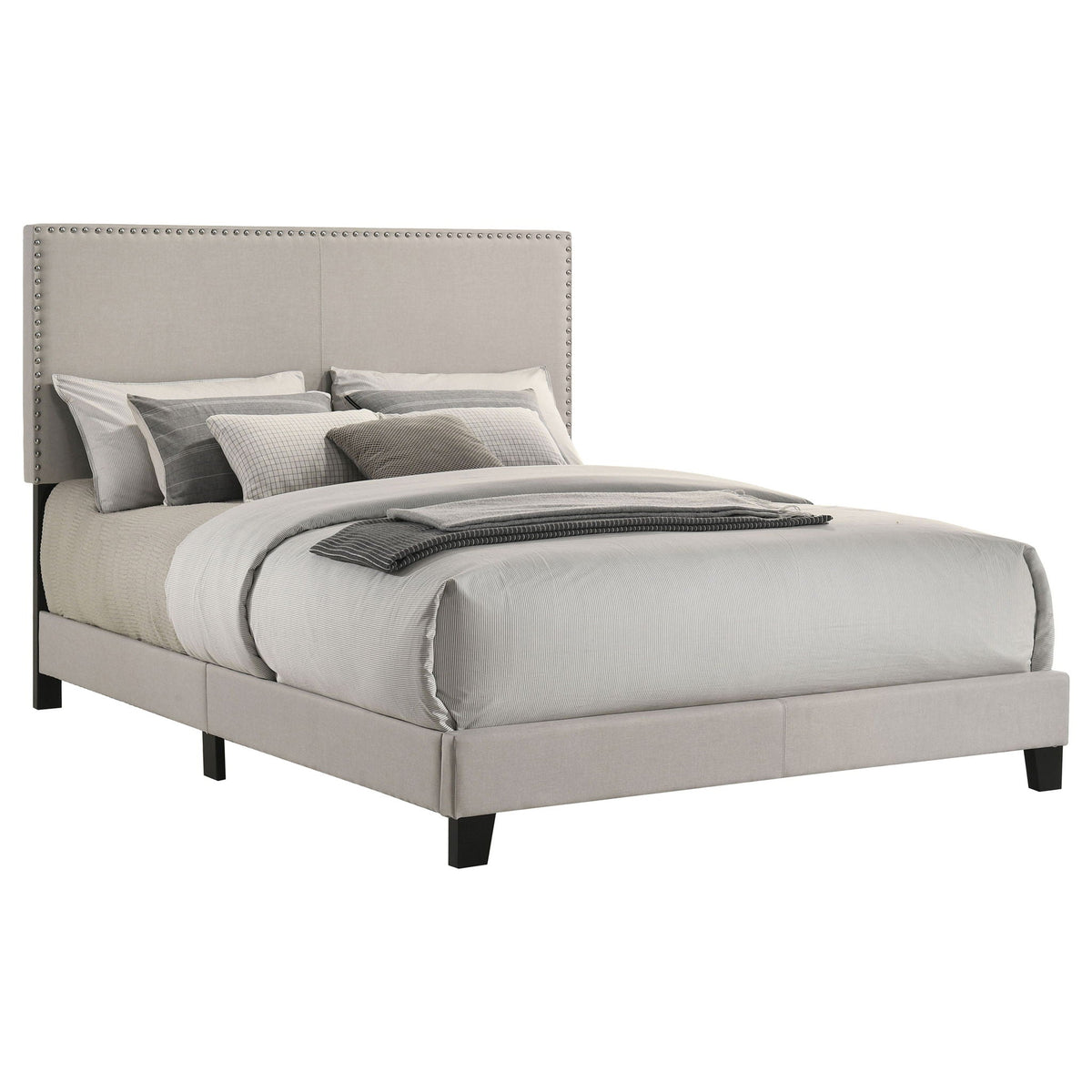 Boyd Upholstered Queen Panel Bed Ivory by Unique Piece Furniture
