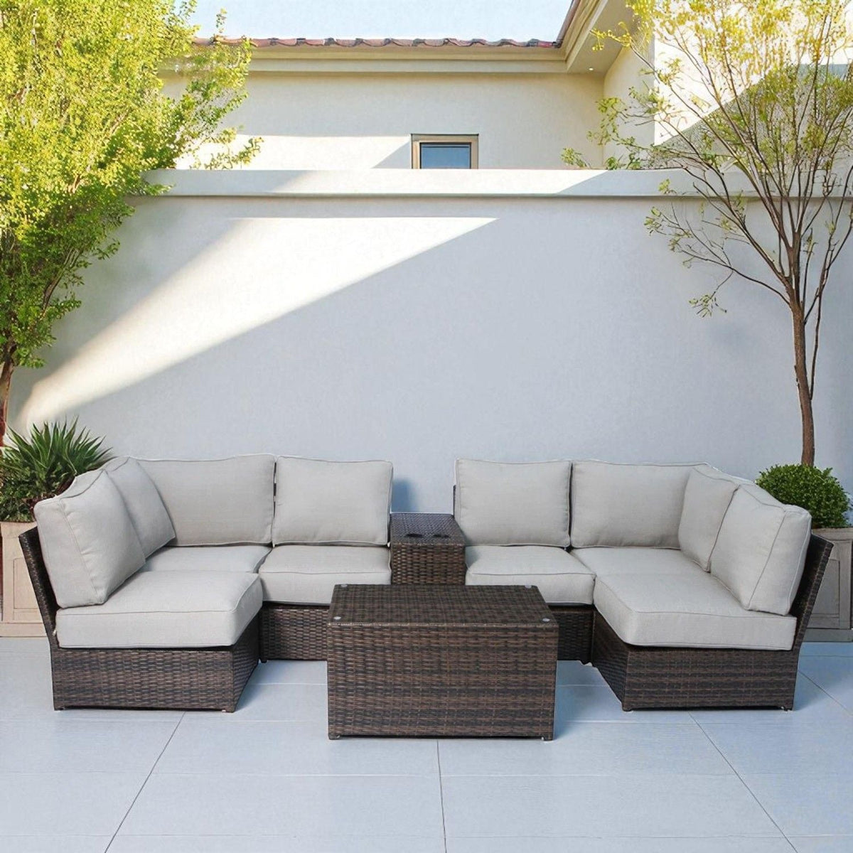 Stylish Modular Wicker Patio Seating Group by Unique Piece Furniture