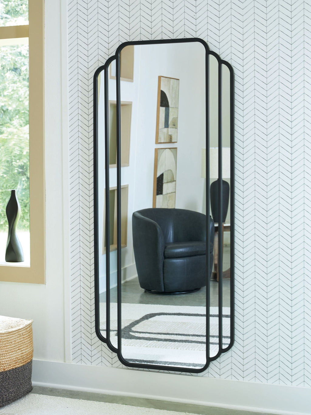 Antigone - Floor Mirror - Black by Unique Piece Furniture