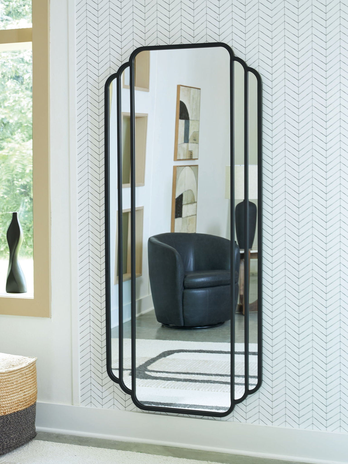 Antigone - Floor Mirror - Black by Unique Piece Furniture