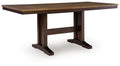 Rylandeen - Rectangular Dining Room Counter Height Extension Table - Light Brown / Dark Brown by Unique Piece Furniture