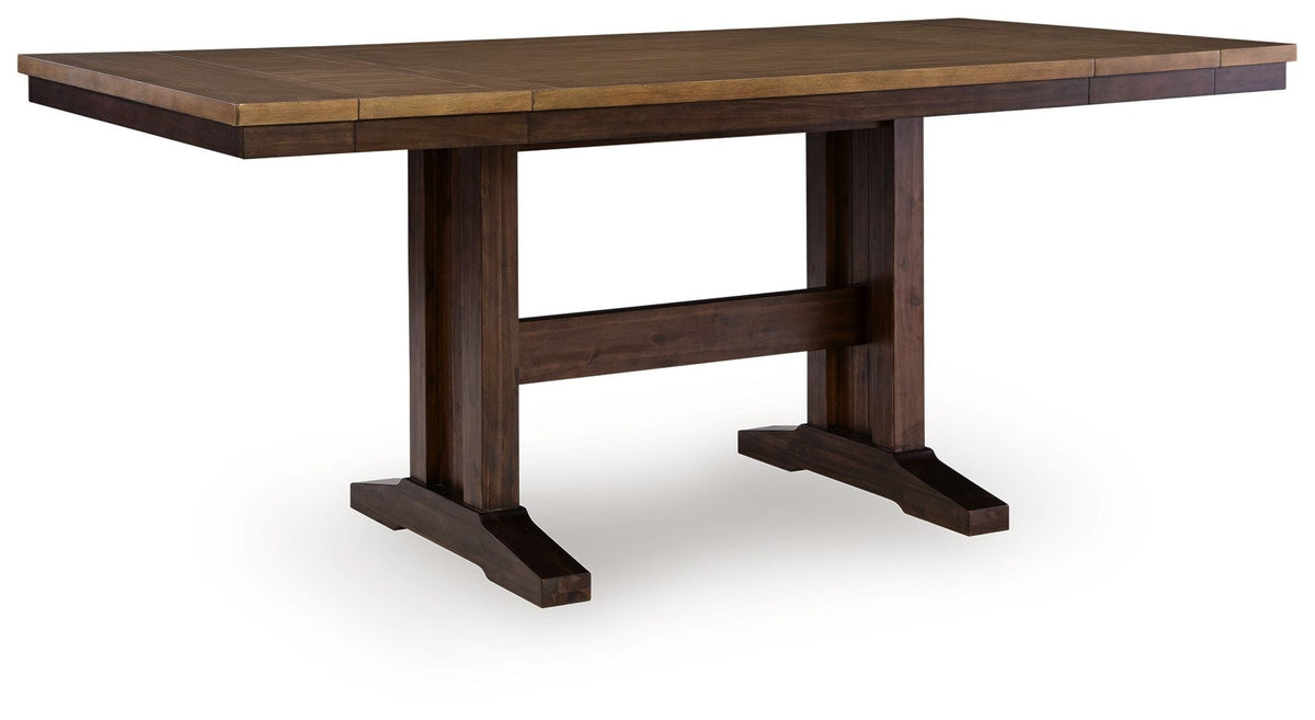 Rylandeen - Rectangular Dining Room Counter Height Extension Table - Light Brown / Dark Brown by Unique Piece Furniture