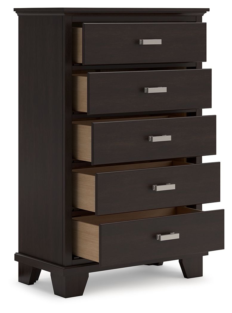 Covetown - Five Drawer Chest - Dark Brown by Unique Piece Furniture