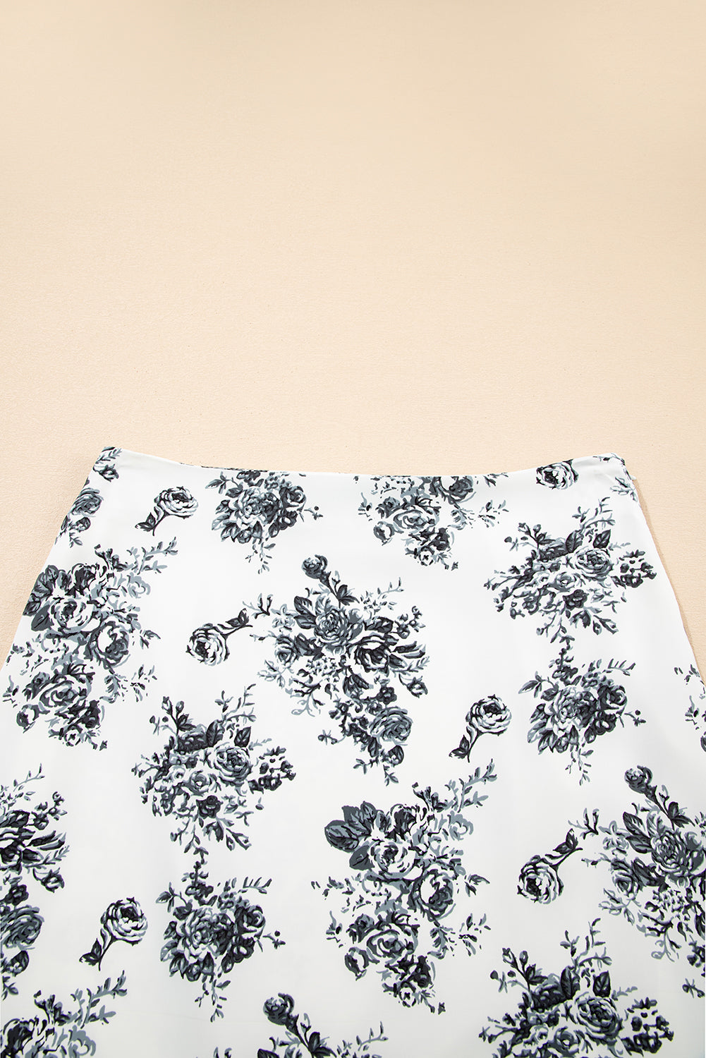 Black Boho Floral High Waist Ruffle Split Maxi Skirt by Wild and Free Boutique