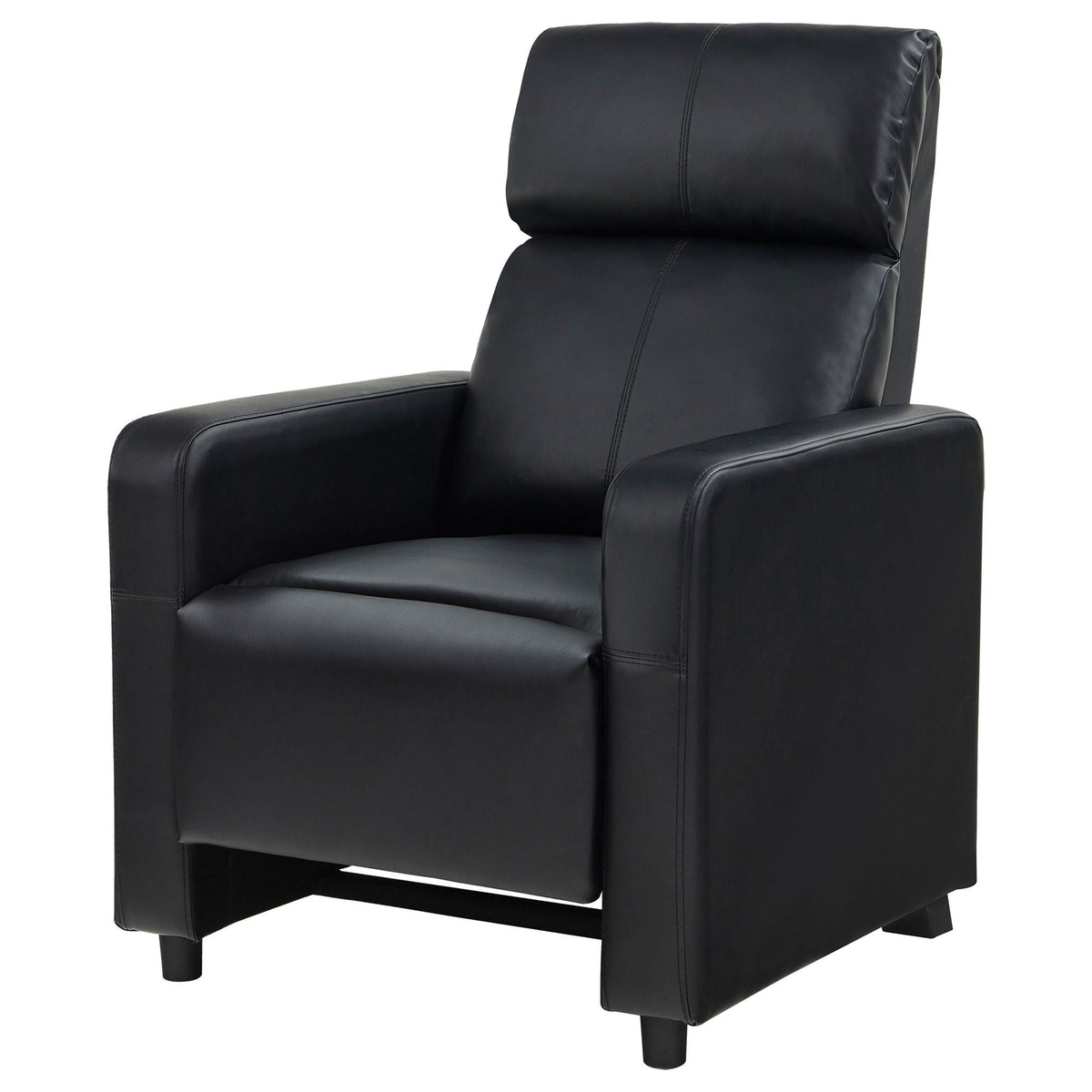 Toohey Upholstered Home Theater Push Back Recliner Black by Unique Piece Furniture