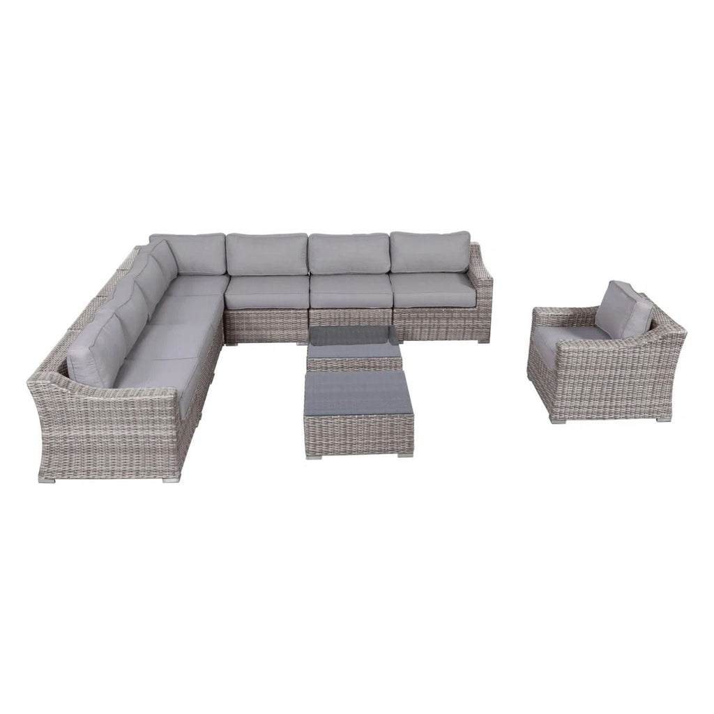 Outdoor Wicker Conversation Set With Cushions, All Weather by Unique Piece Furniture