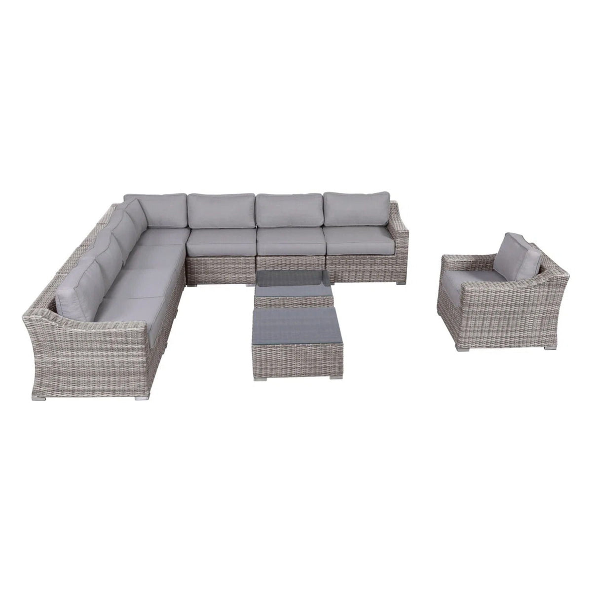 Outdoor Wicker Conversation Set With Cushions, All Weather by Unique Piece Furniture