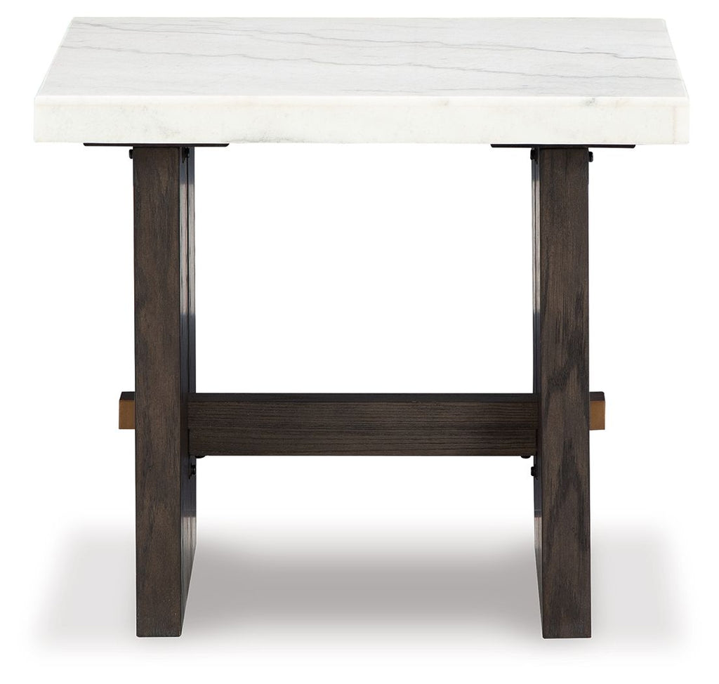 Burkhaus - Rectangular End Table - White / Dark Brown by Unique Piece Furniture