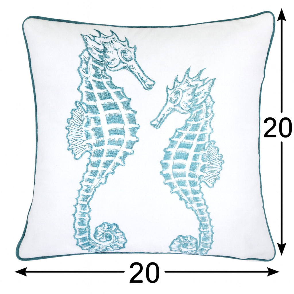Seahorses Pillow Cover With Matching Back by Unique Piece Furniture