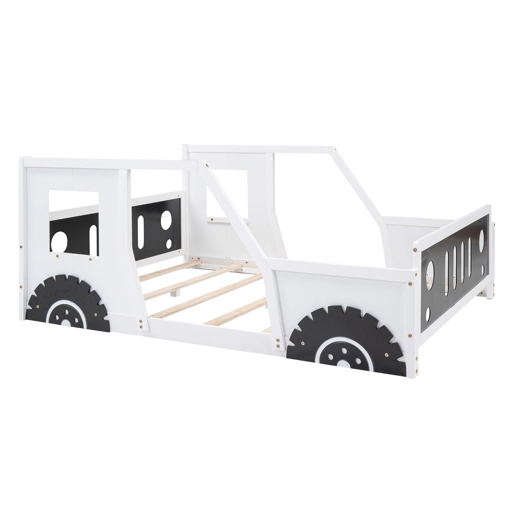 Classic Car Shaped Platform Bed With Wheels by Unique Piece Furniture