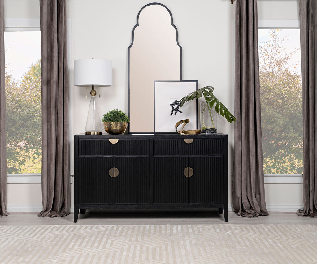 Brookmead 4-door Sideboard Buffet Storage Cabinet Black by Unique Piece Furniture