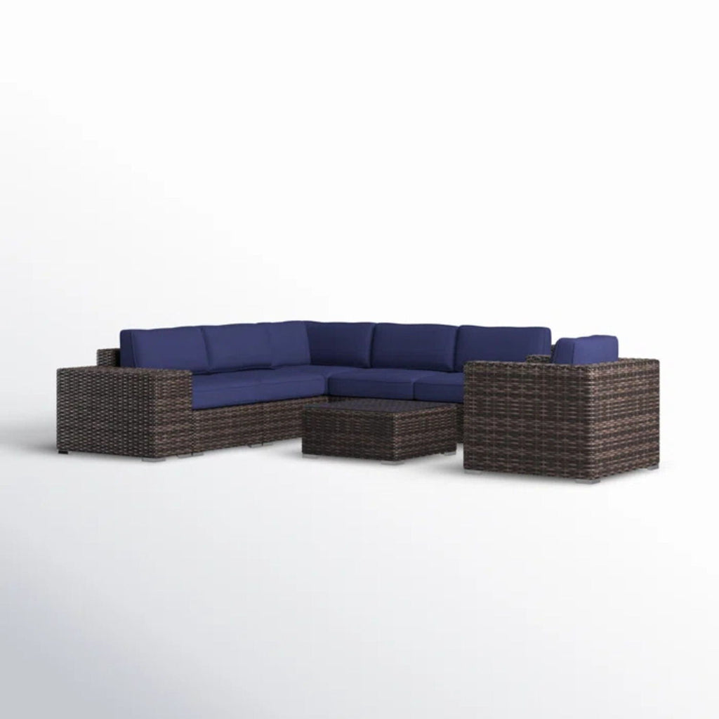 Wicker Seating Group Set With Table And Cushions by Unique Piece Furniture