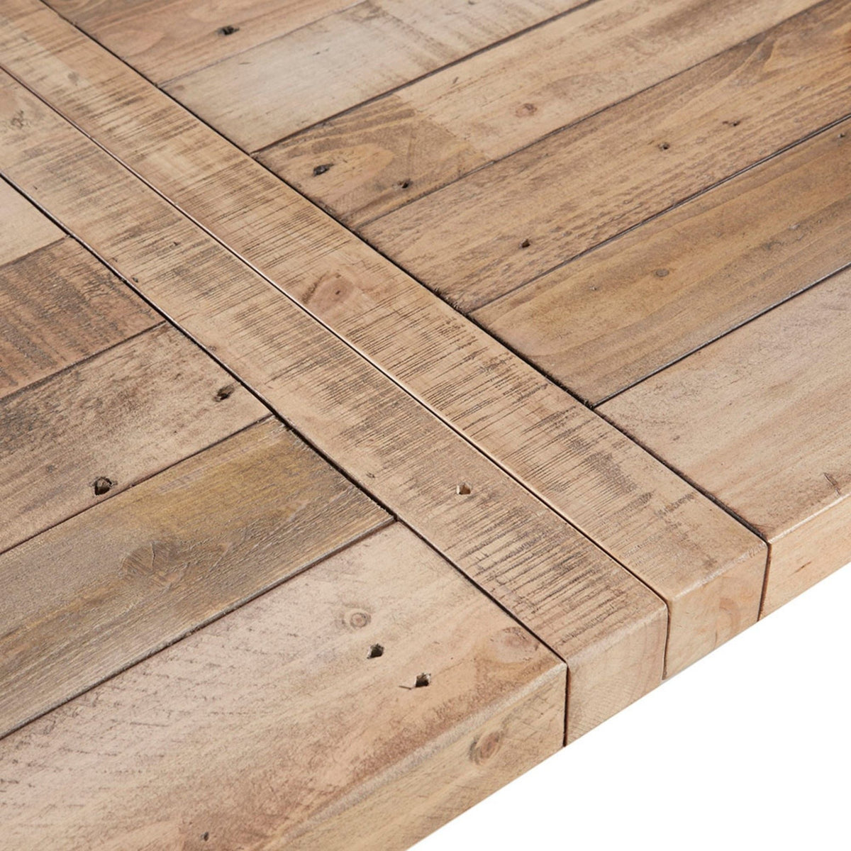 Rustic Dining Table With Metal Support - Natural by Unique Piece Furniture