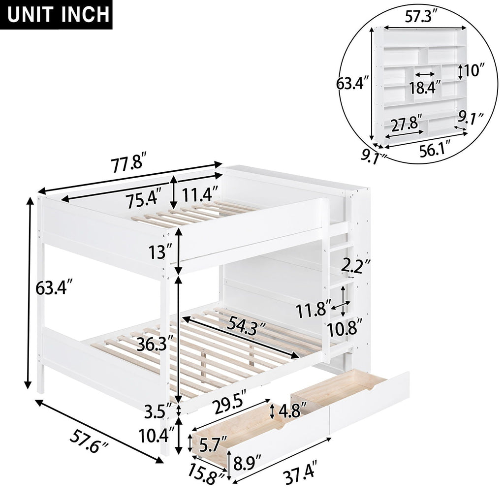 Bunk Bed With 2 Drawers And Multi Layer Cabinet by Unique Piece Furniture