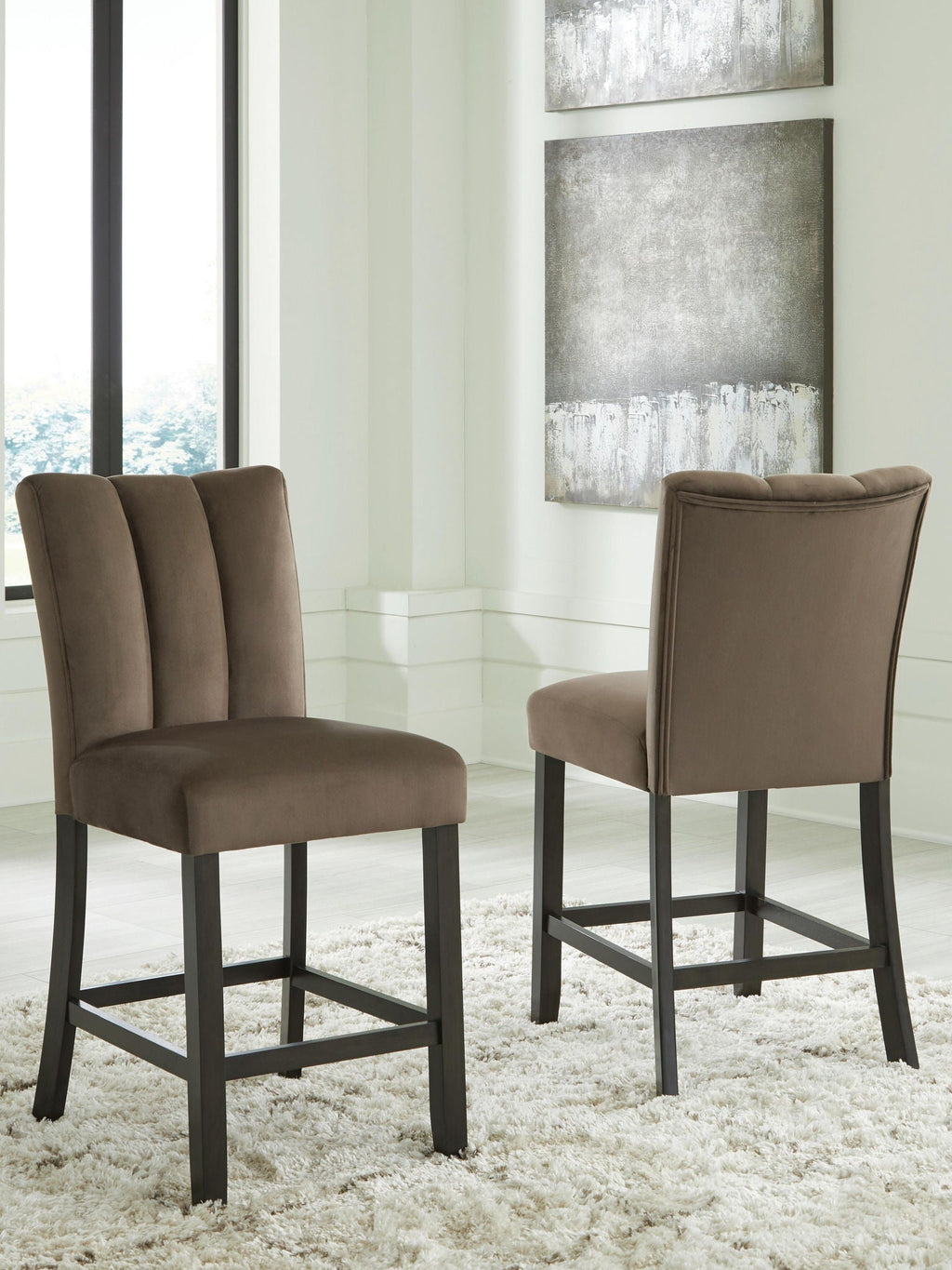 Jeshina - Upholstered Barstool (Set of 2) - Mocha by Unique Piece Furniture