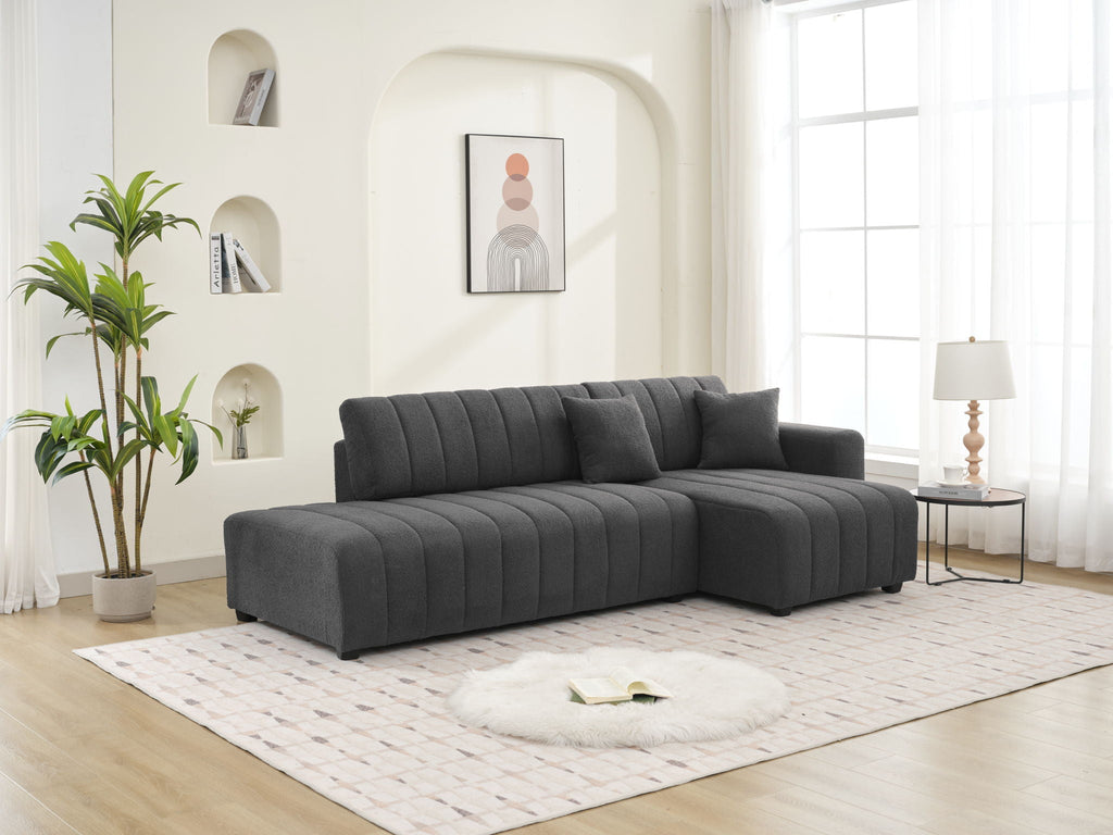 Jessica - Lamb Wool Sectional Sofa With Chaise by Unique Piece Furniture