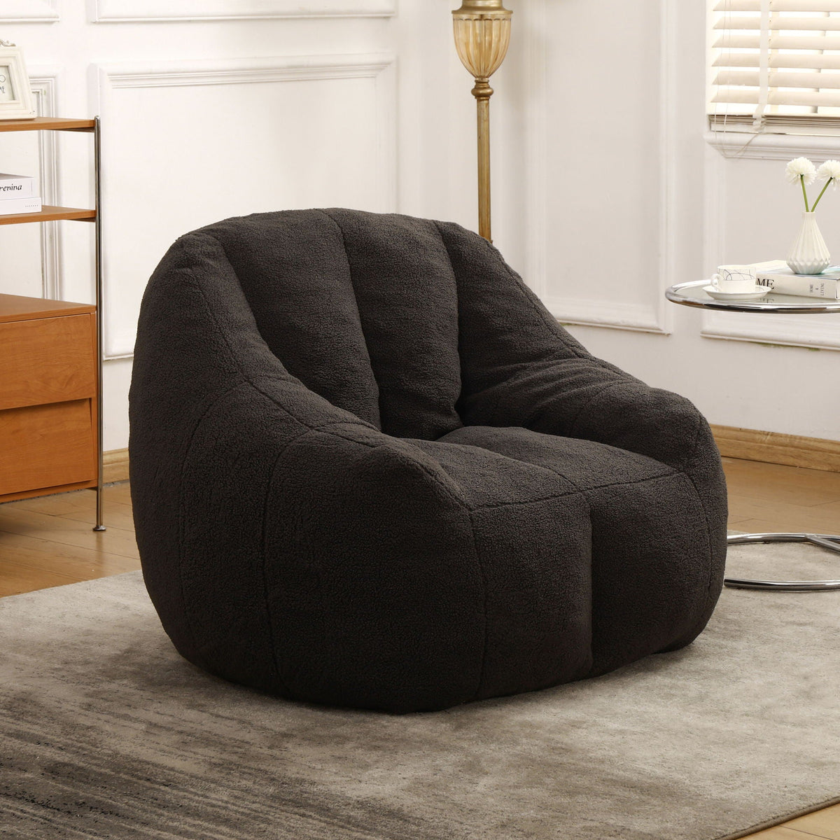 Comfy Bean Bag Chair With Memory Foam Filler, Tufted Soft by Unique Piece Furniture