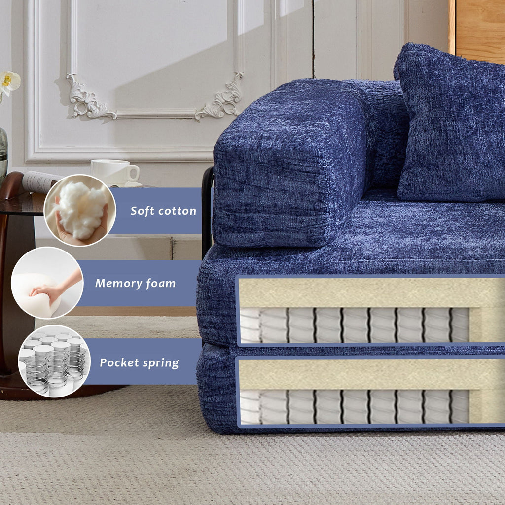 Convertible Floor Sofa Bed With Fixed Shape Frame For Living Room by Unique Piece Furniture