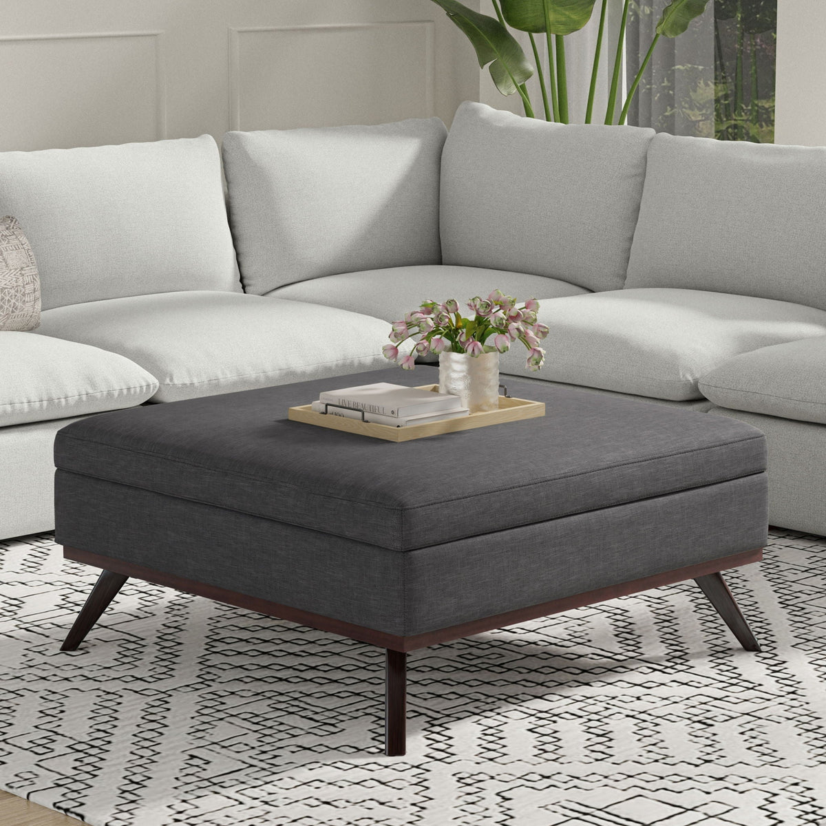 Owen - Multifunctional Square Coffee Table Storage Ottoman by Unique Piece Furniture