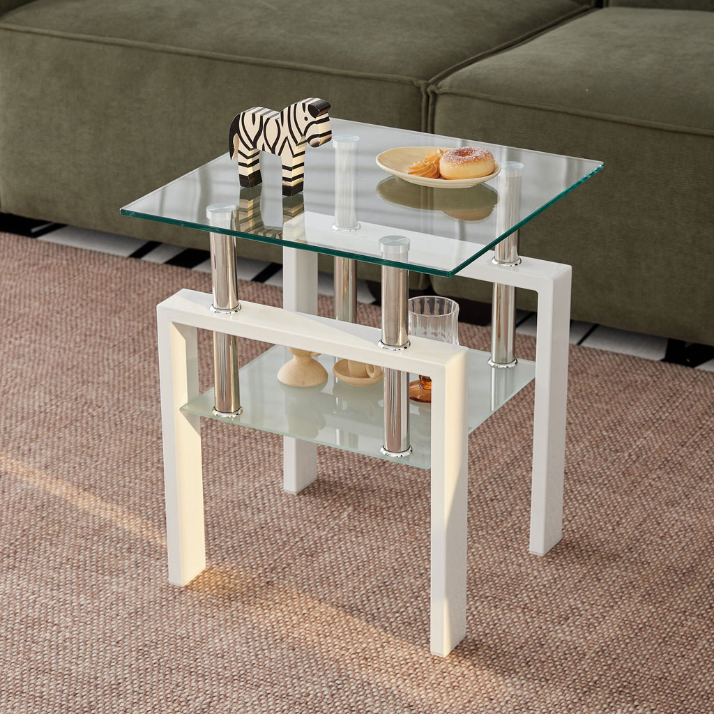 Tempered Glass Table With Storage by Unique Piece Furniture