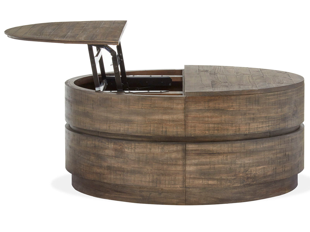 Baisden - Round Lift Top Cocktail Table With Casters - Tobacco by Unique Piece Furniture