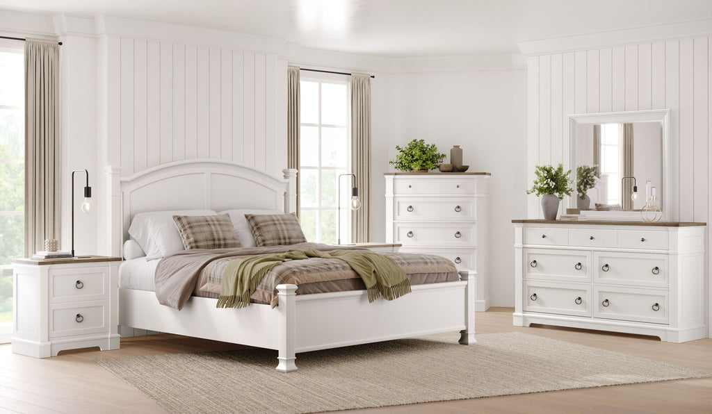 Kingston - Landscape Mirror - Whisper White And Cerused Nutmeg by Unique Piece Furniture
