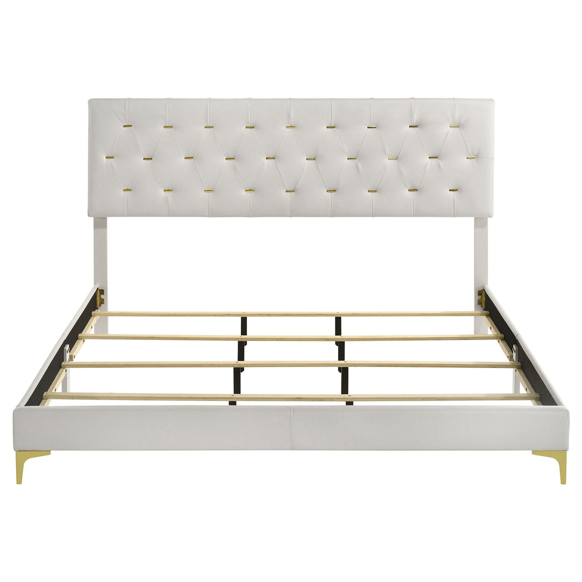 Kendall Upholstered Eastern King Panel Bed White by Unique Piece Furniture