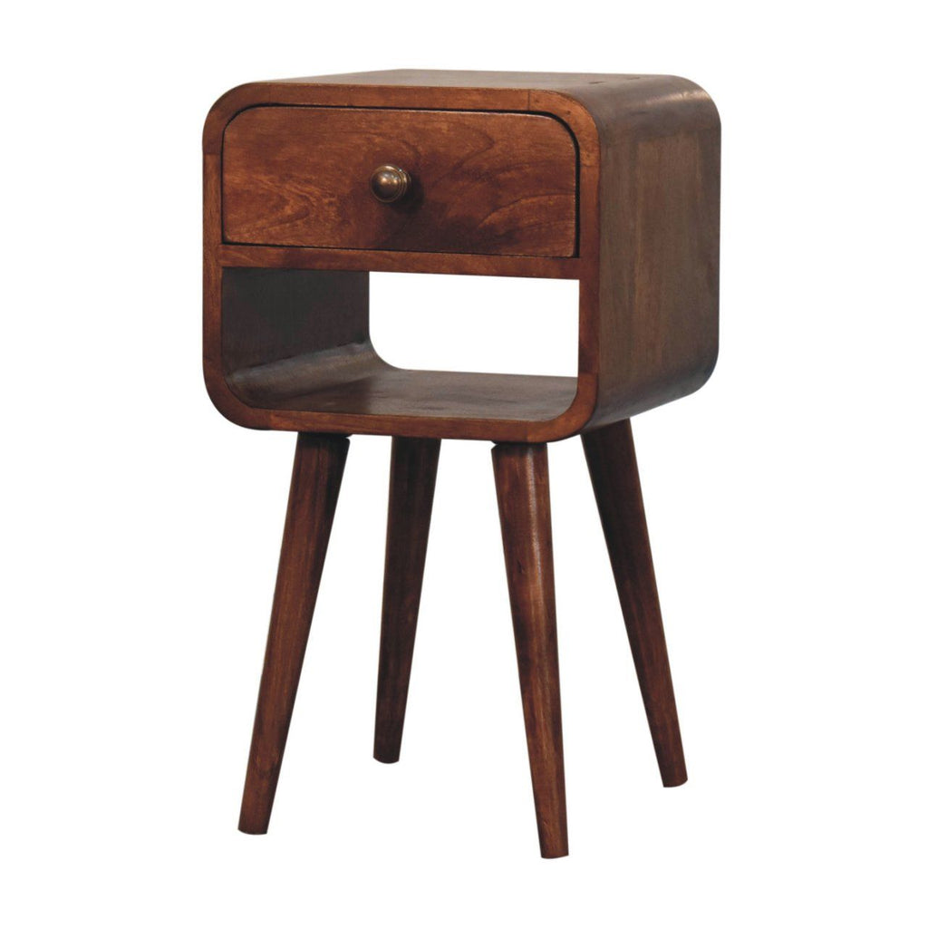 Mini California Curved Nightstand Wth Lower Slot by Unique Piece Furniture