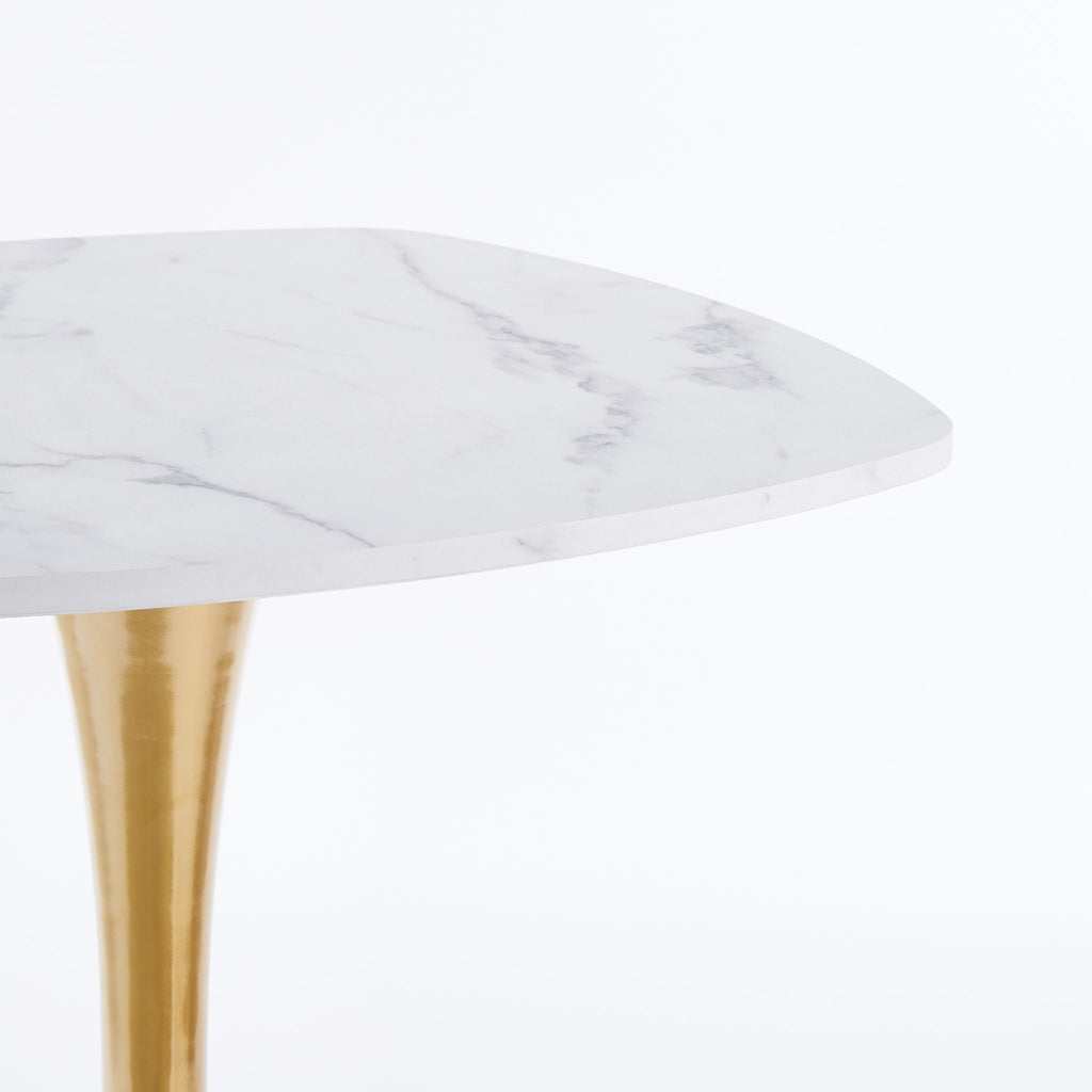 Square Tulip Dining Table For 2 - 4 People - Golden / White by Unique Piece Furniture