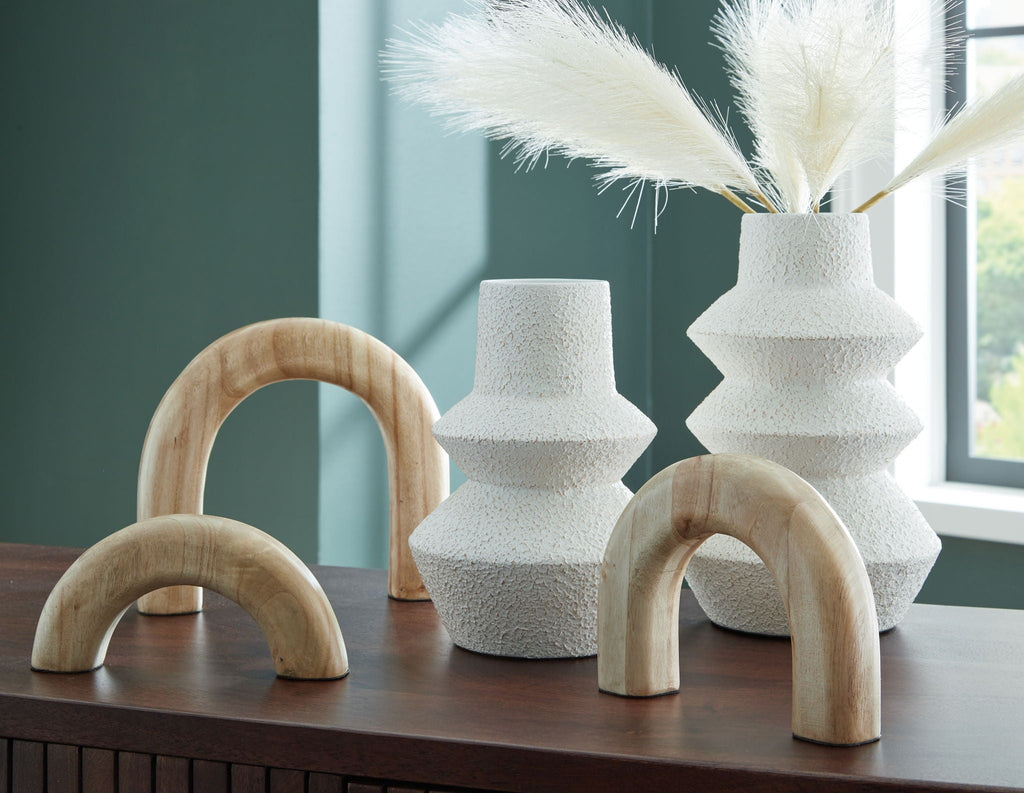 Maddwarth - Accessory Set (Set of 5) - White / Natural Brown by Unique Piece Furniture