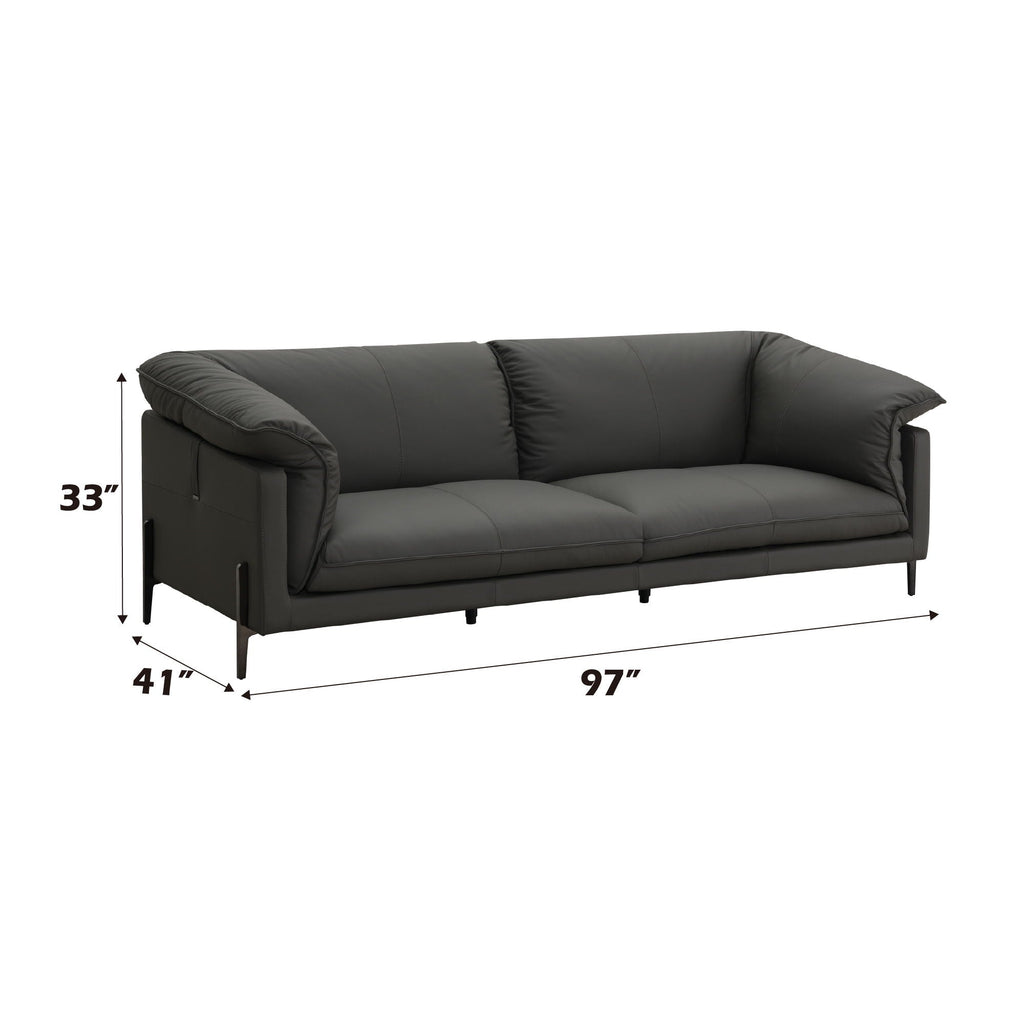 Tadi - Top Grain Leather Sofa - Black by Unique Piece Furniture