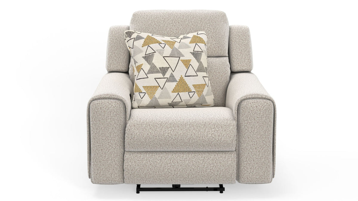 Micah - Power Headrest Power Deep Seat Lay Flat Recliner - Oatmeal by Unique Piece Furniture