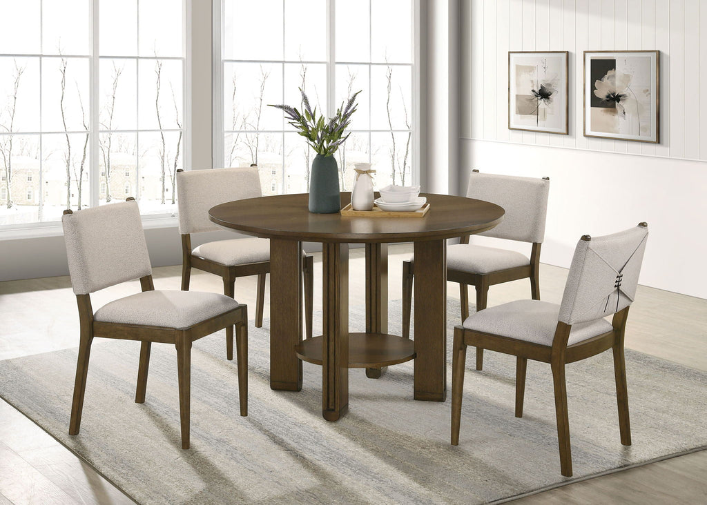 Ottowa 5-piece Round Wood Dining Room Table Set Brown by Unique Piece Furniture