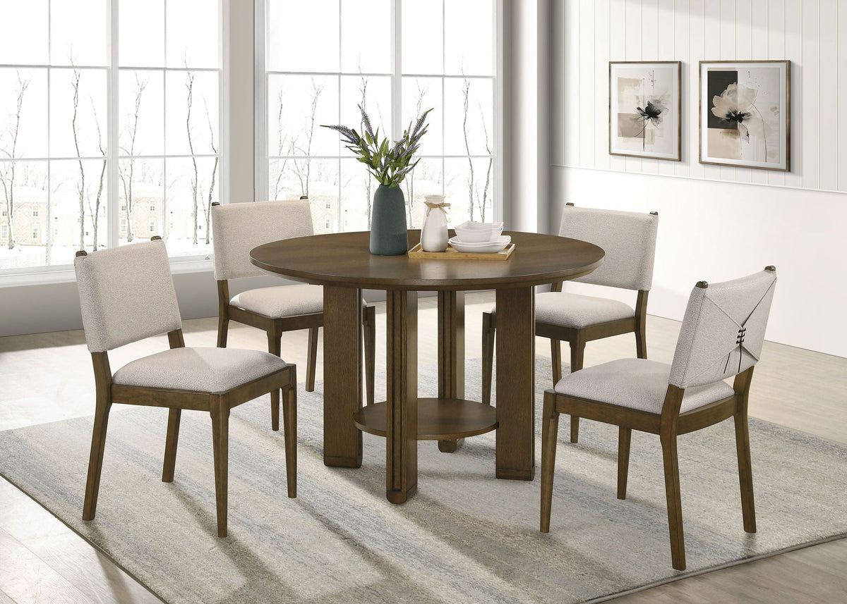 Ottowa 5-piece Round Wood Dining Room Table Set Brown by Unique Piece Furniture