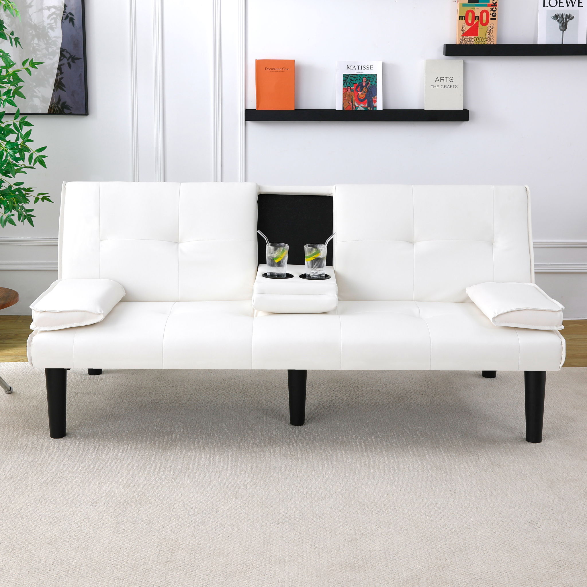Sofa Bed With Foldable Design And Cup Holder by Unique Piece Furniture