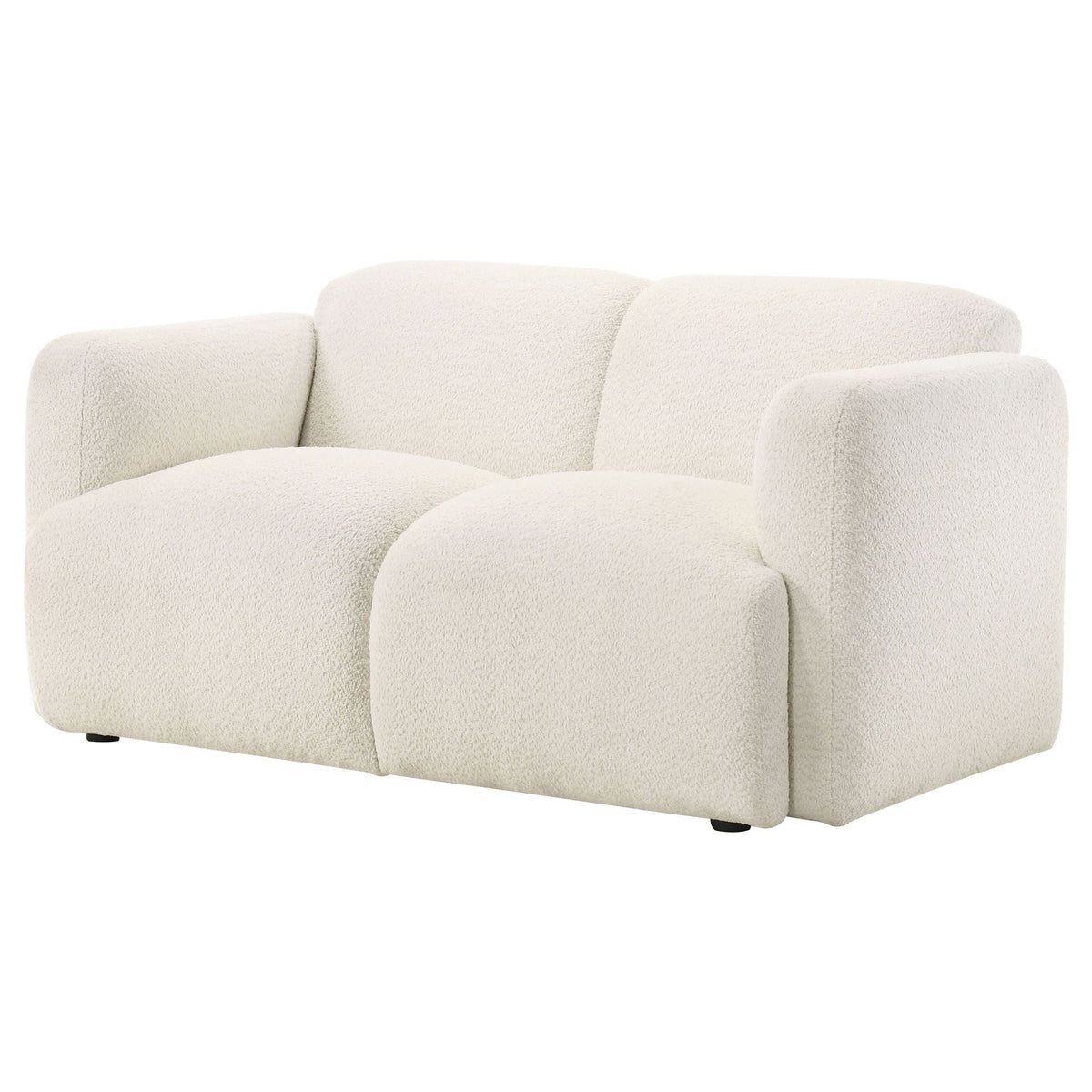 Dorset Fabric Upholstered Round Track Arm Loveseat White by Unique Piece Furniture