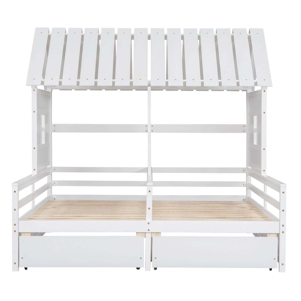 House Platform Beds With 2 Drawers, Side By Side Design by Unique Piece Furniture