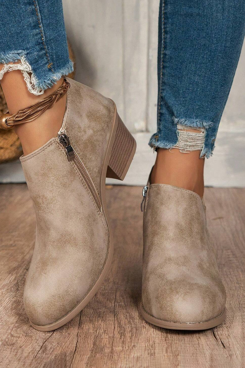 Coffee Suede Casual Ankle Boots by Wild and Free Boutique