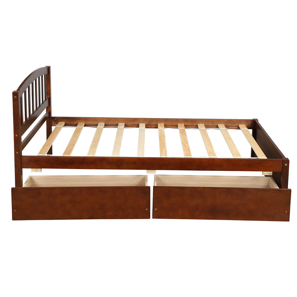 Platform Storage Bed Wood Bed Frame With Two Drawers And Headboard by Unique Piece Furniture