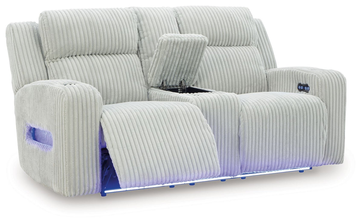 Forest Lake - Power Reclining Loveseat With Console / Adj Headrest by Unique Piece Furniture