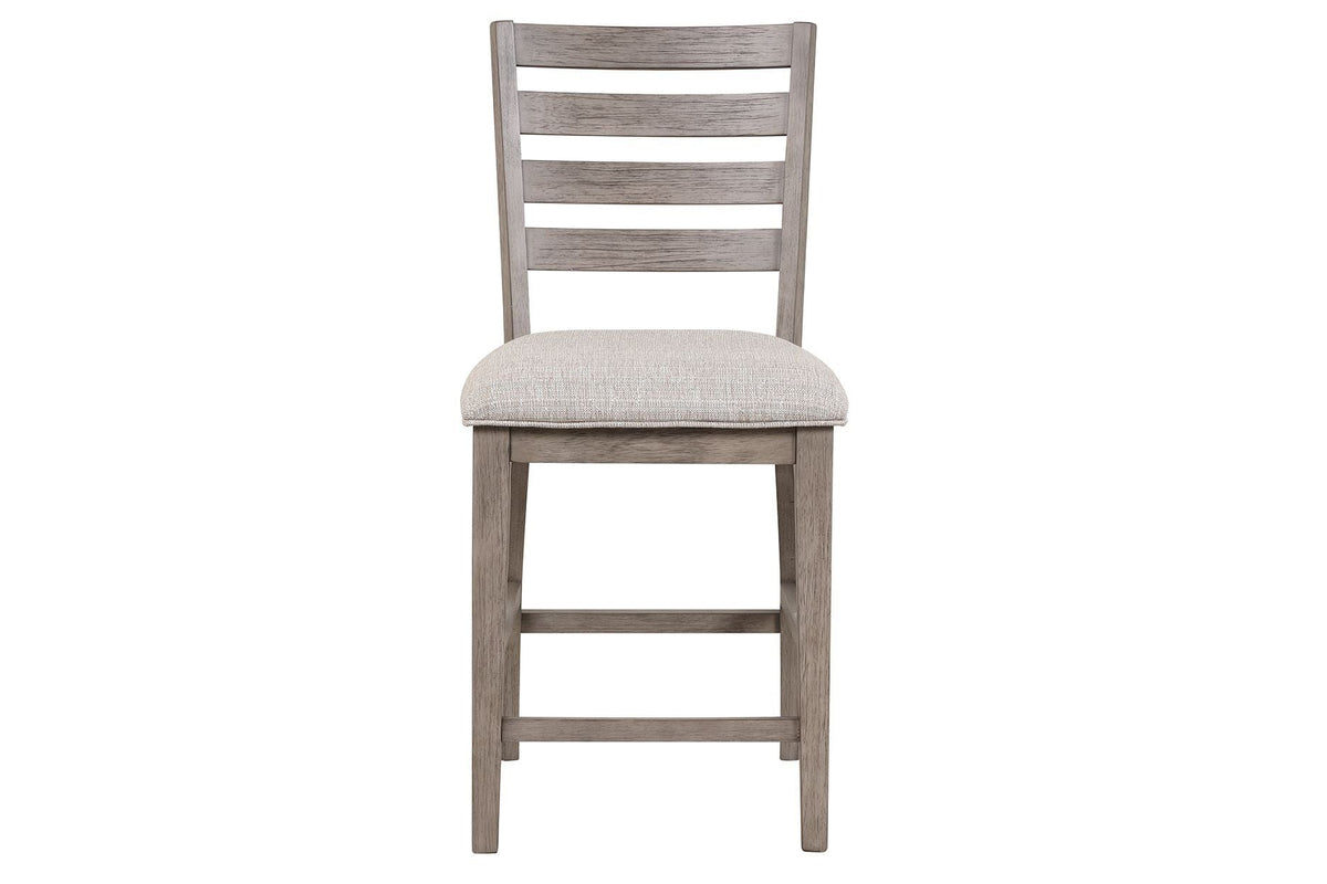 Counter Side Dining Stool With Ladder Back (Set of 2) - Gray by Unique Piece Furniture