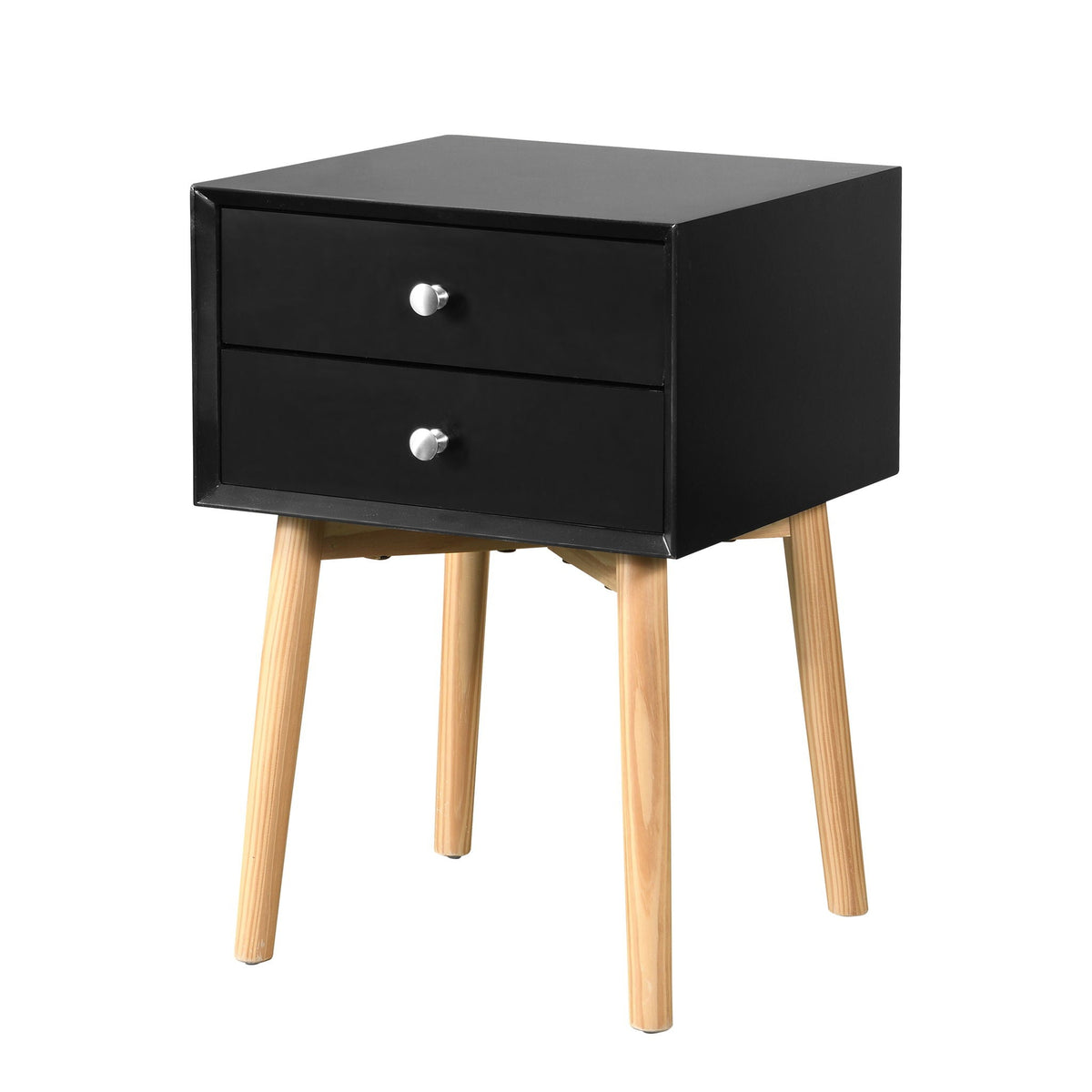 Side Table With 2 Drawer, Mid-Century Modern Storage Cabinet For Bedroom by Unique Piece Furniture