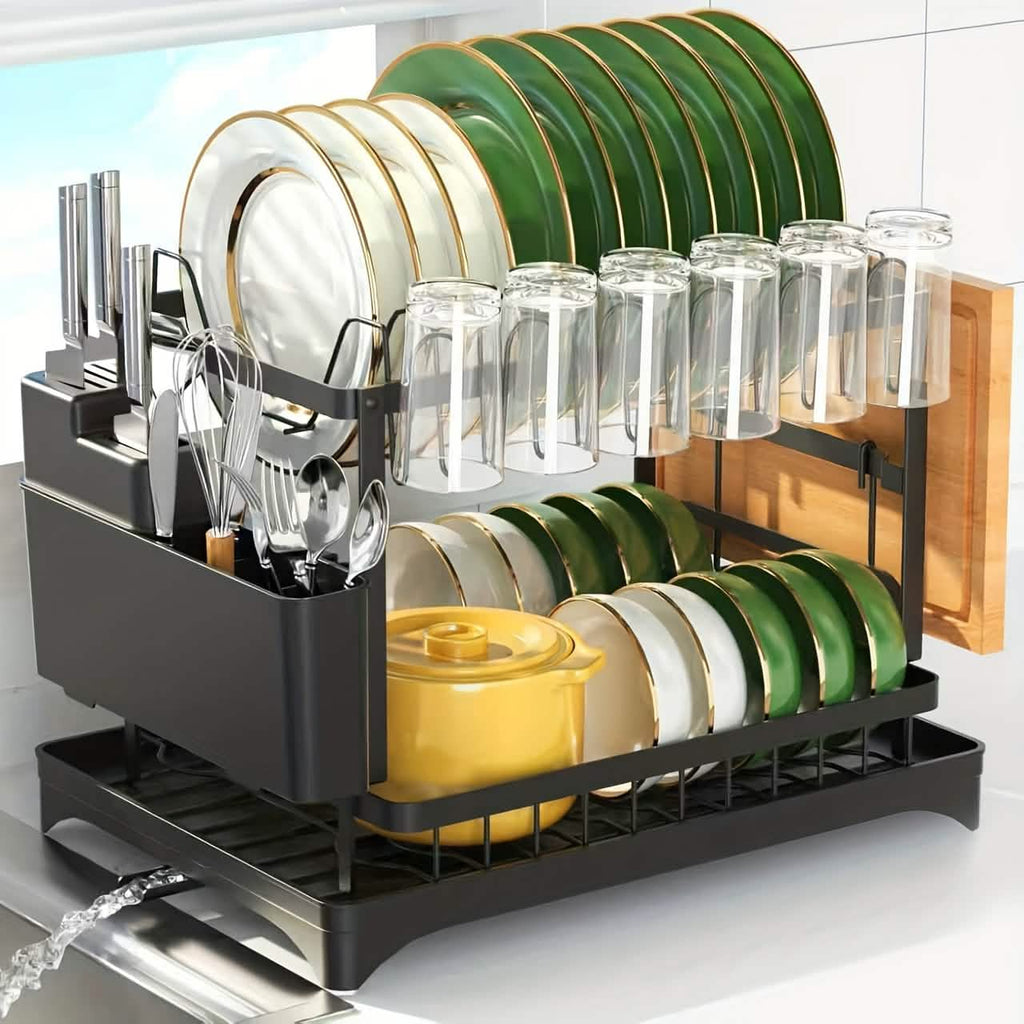 Black Metal Dish Rack – 2-Layer / 3-Layer by DailySale